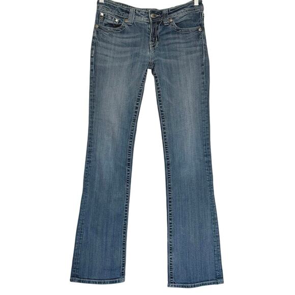 Miss Me Womens Jeans 28 Boot Cut Bling Studs Embroidered EUC - Picture 1 of 11